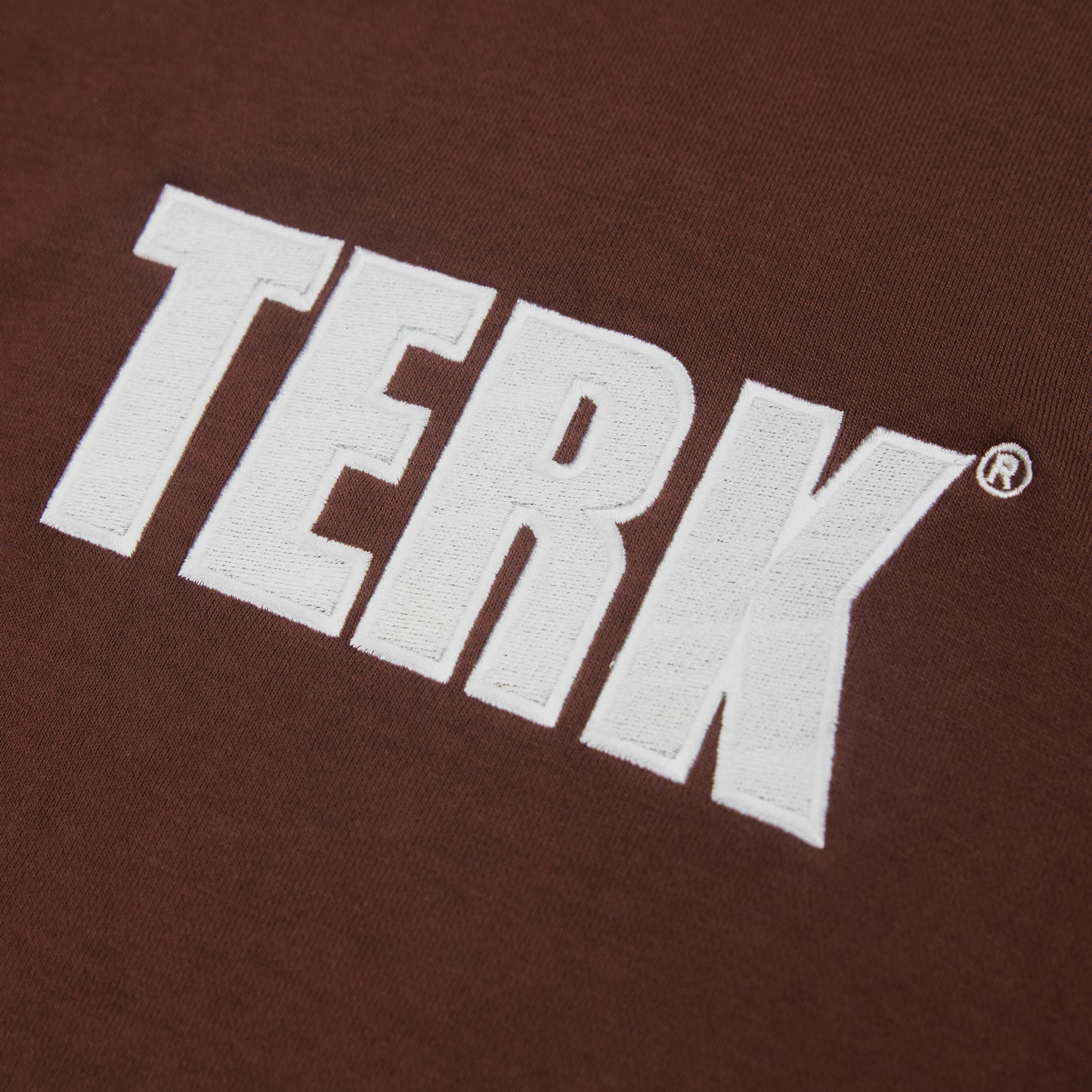 WHITE TERK CHOCOLATE HOODIE WITH EMBROIDERED LOGO