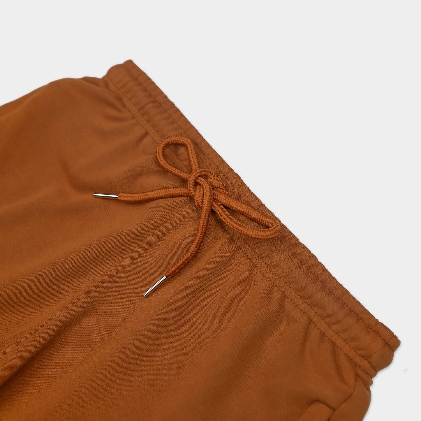 SADDLE SOLID SWEAT SHORTS WITH WHITE TERK EMBROIDERED LOGO