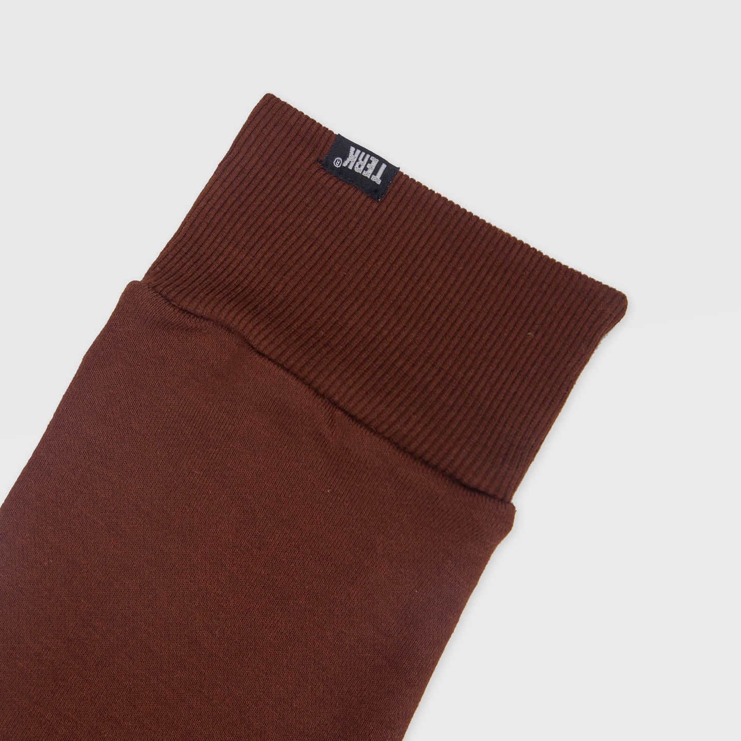 BROWN TERK CHOCOLATE HOODIE WITH EMBROIDERED LOGO