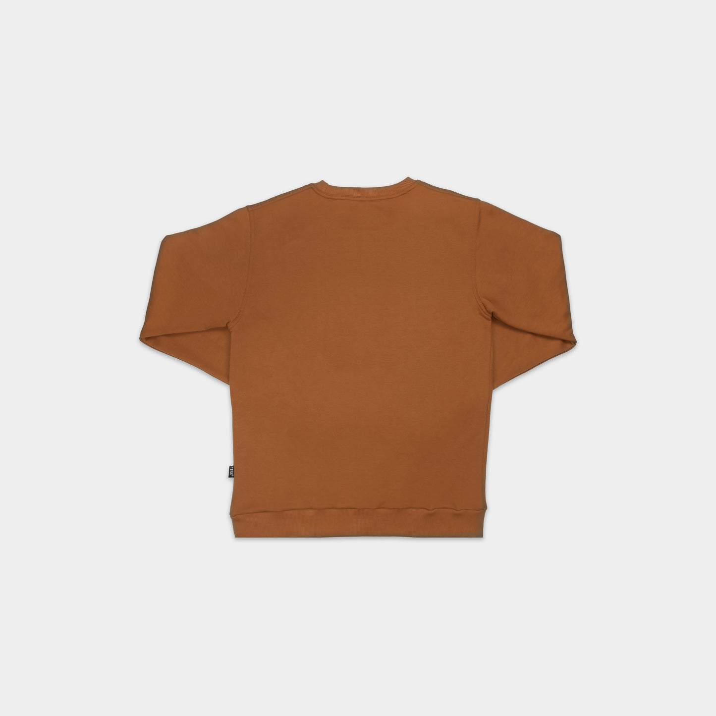 WHITE TERK SADDLE CREWNECK WITH EMBROIDERED LOGO