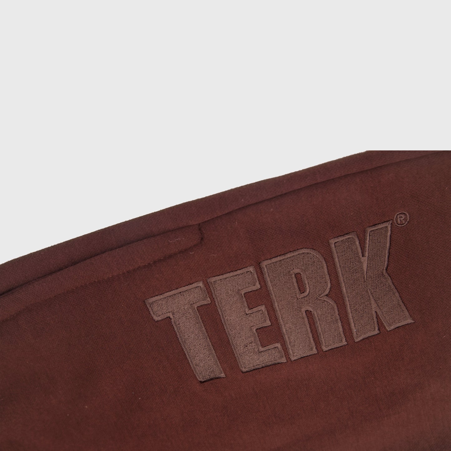 CHOCOLATE SOLID SWEAT SHORTS WITH BROWN TERK EMBROIDERED LOGO