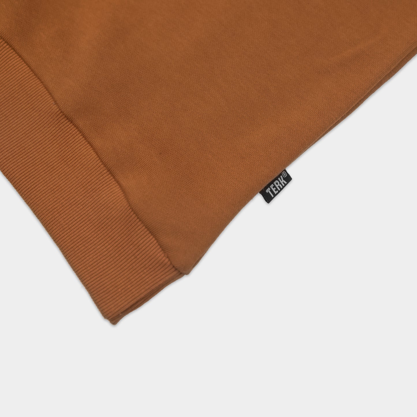 WHITE TERK SADDLE CREWNECK WITH EMBROIDERED LOGO