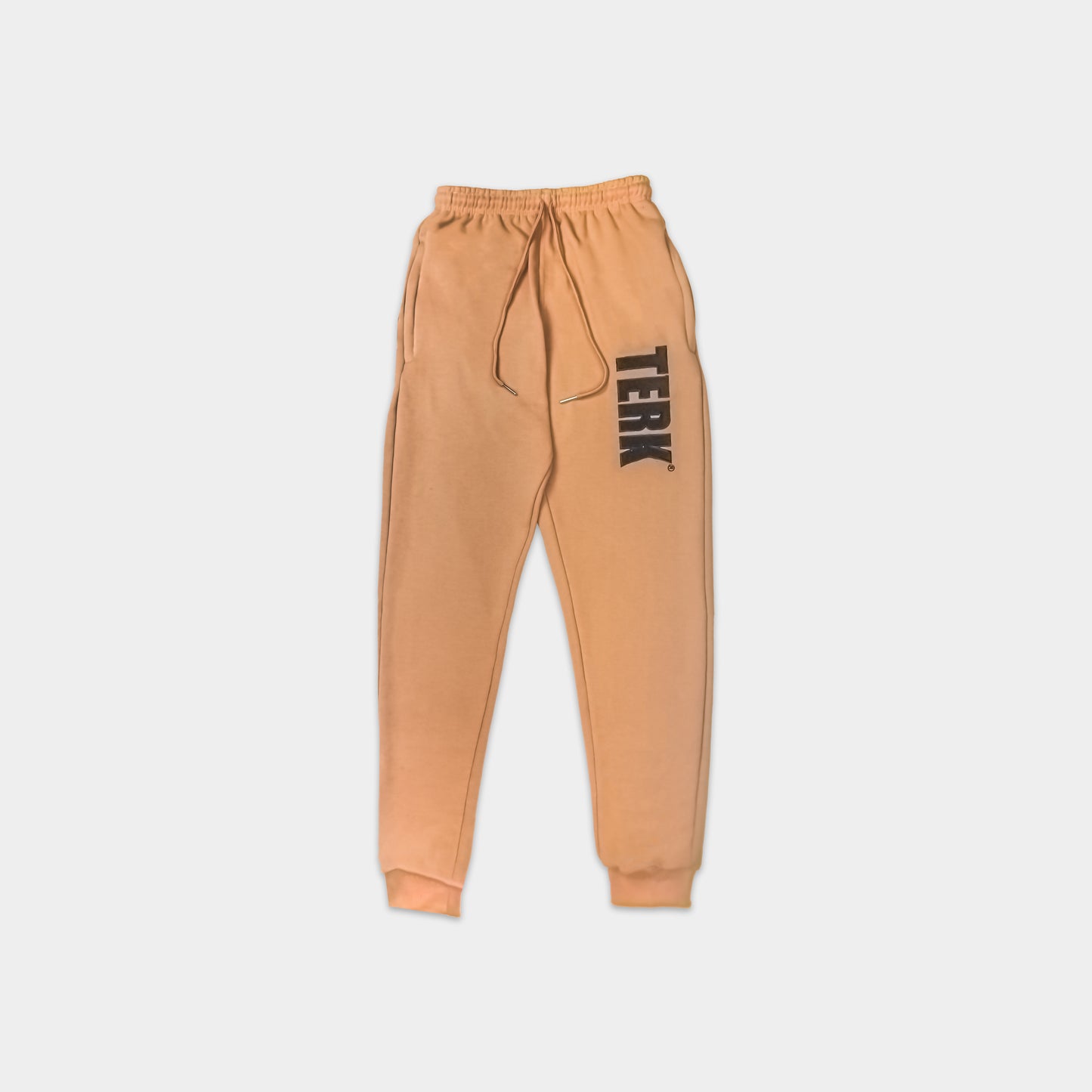 CAMEL SWEATPANTS WITH BLACK TERK EMBROIDERED LOGO