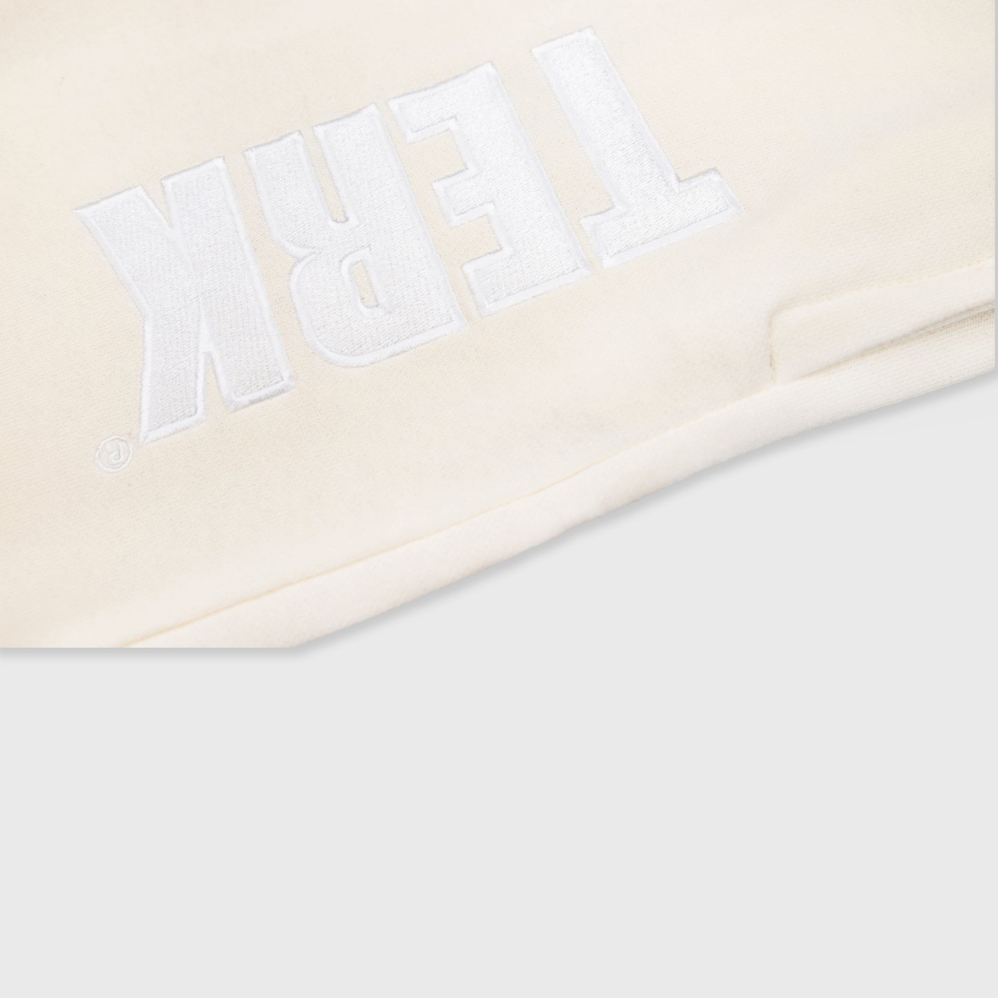 VANILLA SWEATPANTS WITH WHITE TERK EMBROIDERED LOGO