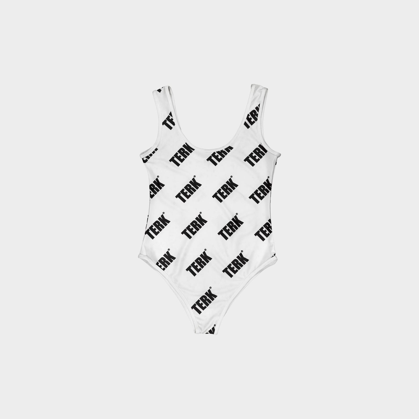 WHITE REPEAT ONE-PIECE SWIMSUIT
