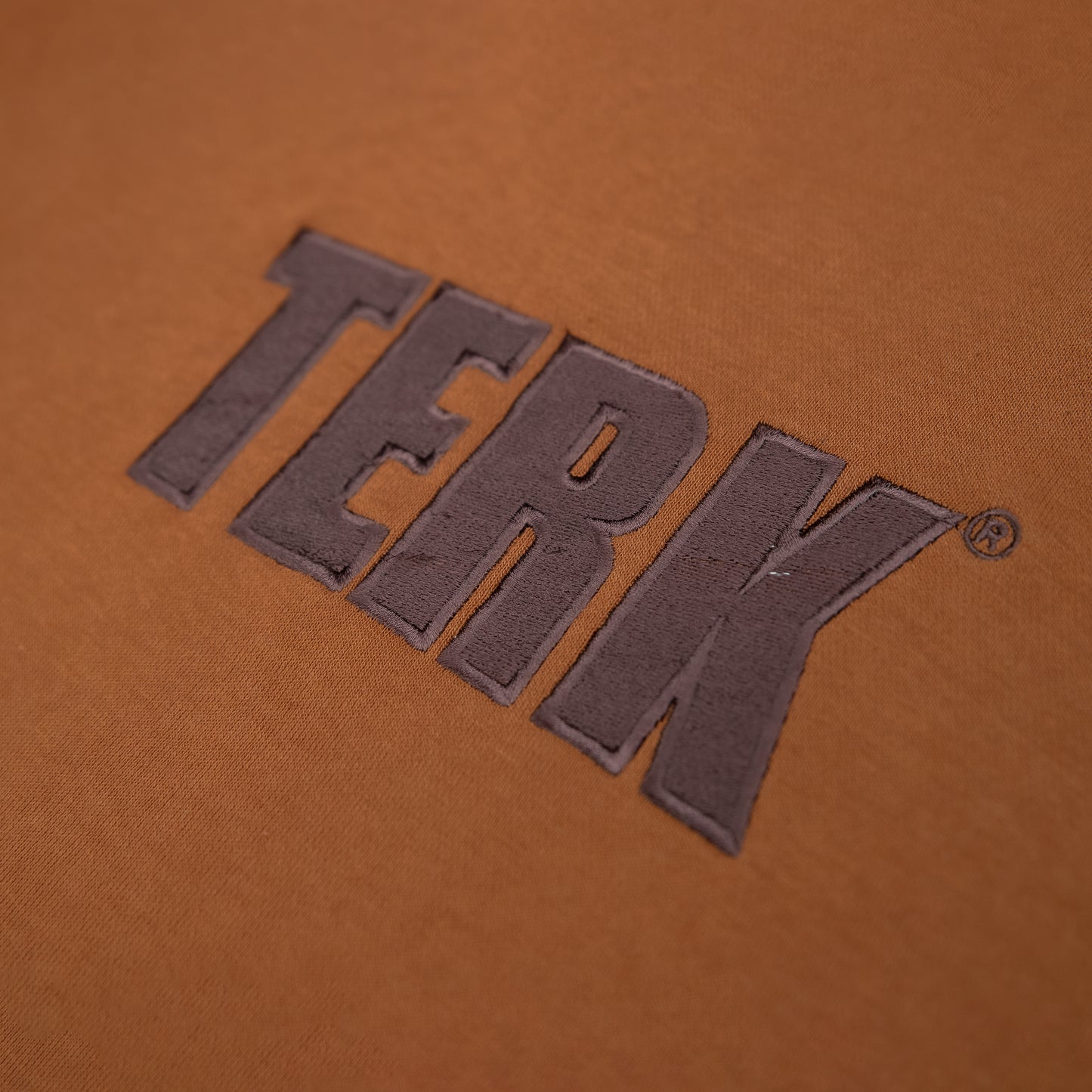 TAN TERK SADDLE HOODIE WITH EMBROIDERED LOGO