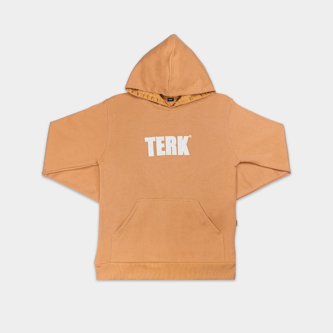 White Terk Camel Hoodie with Embroidered Logo