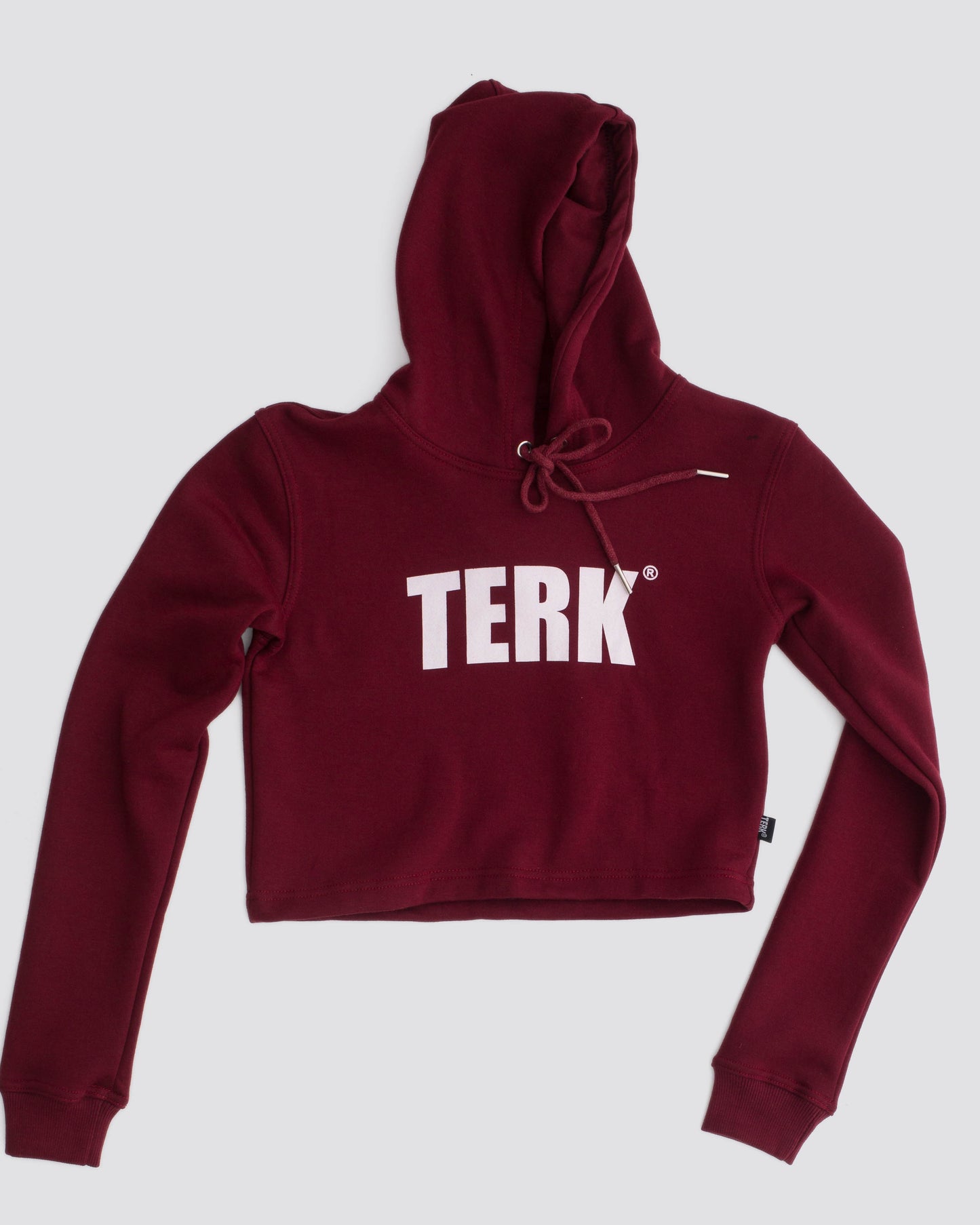 WHITE TERK RALLY CROP HOODIE
