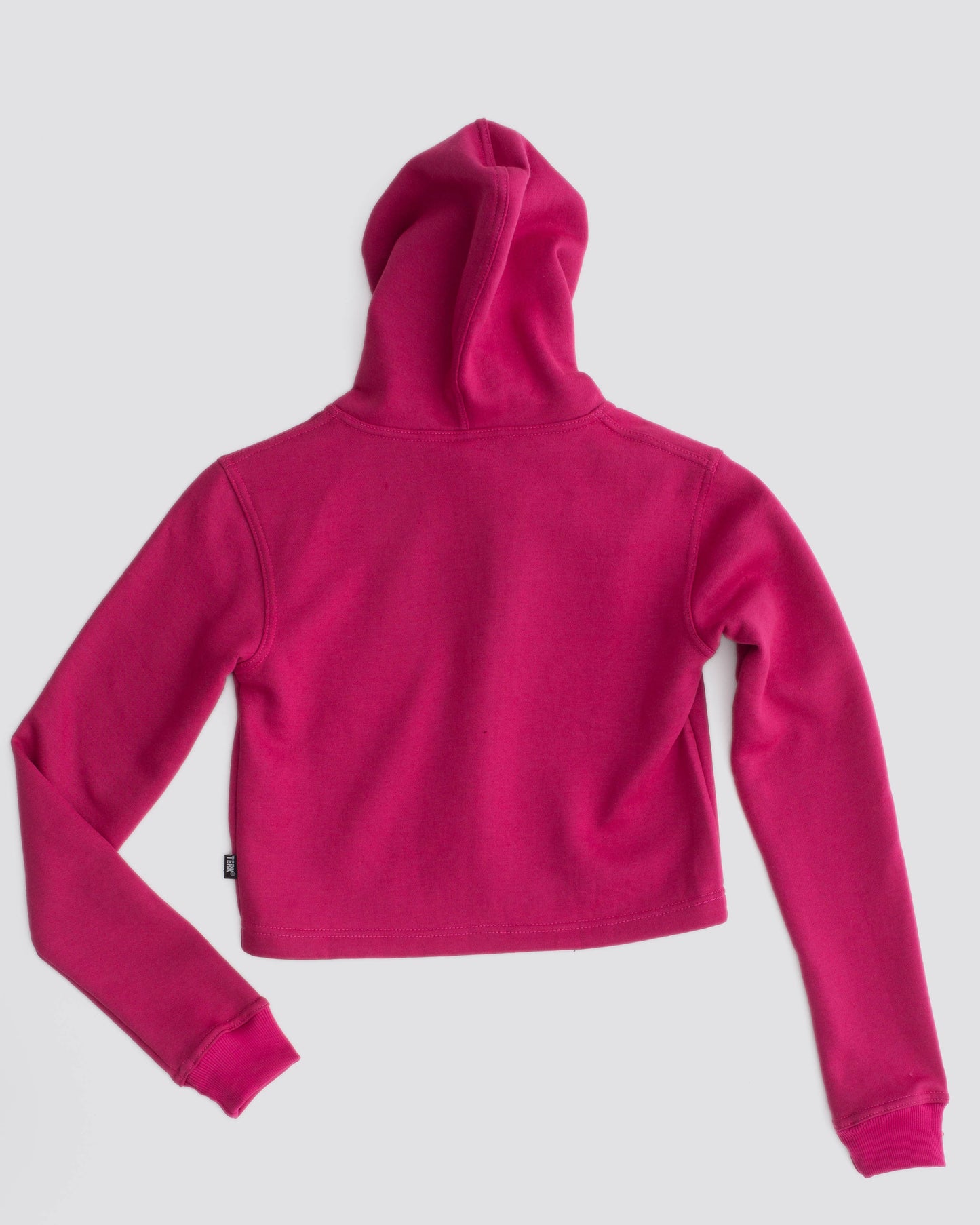 WHITE TERK RALLY CROP HOODIE