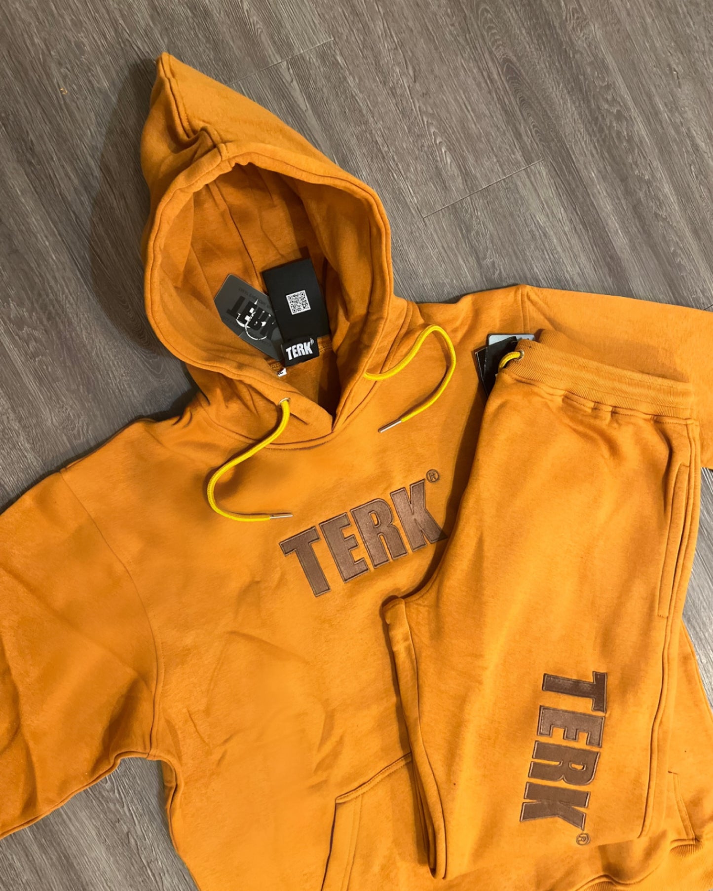BROWN TERK embroidery logo NUDES HOODIE