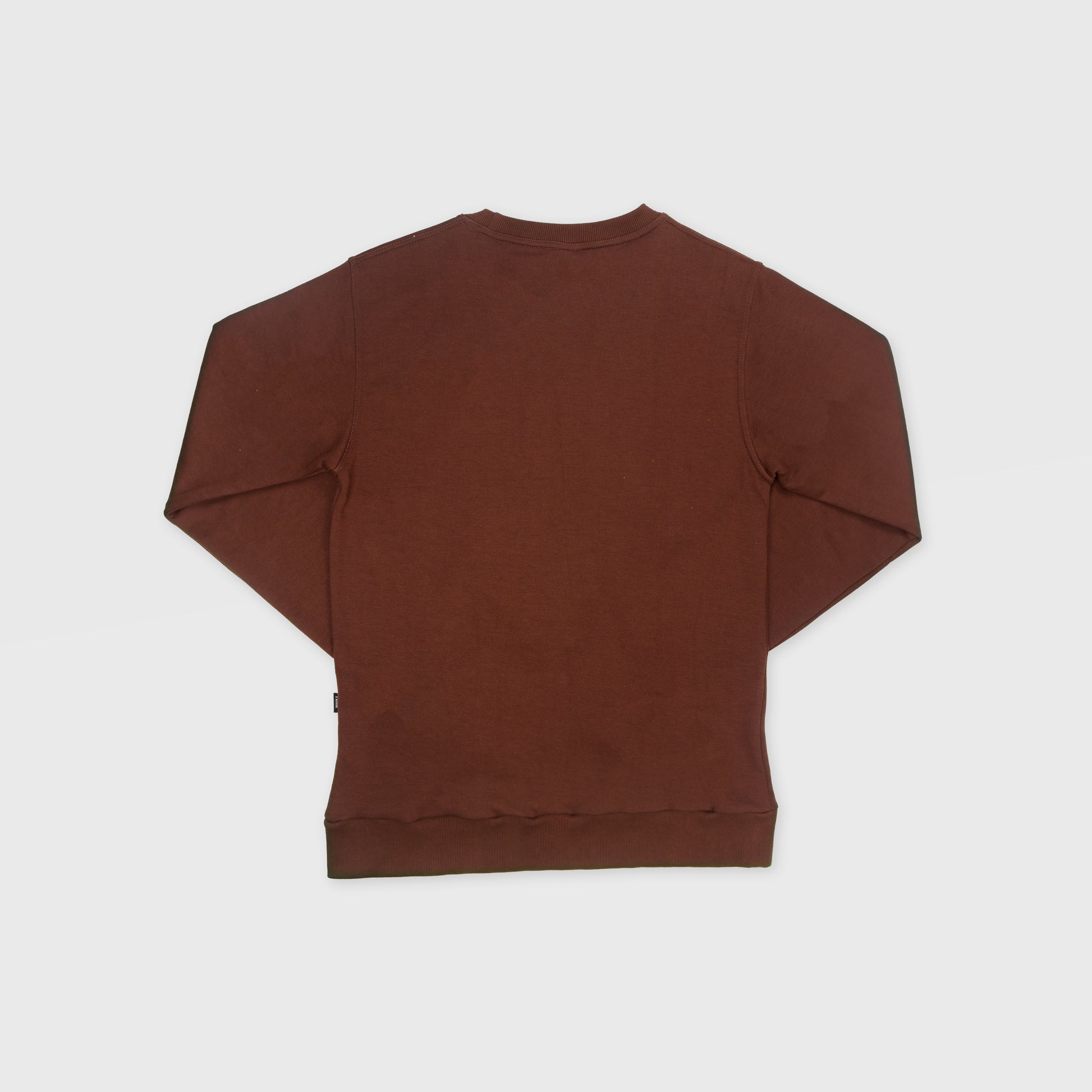 BROWN TERK CHOCOLATE CREWNECK WITH EMBROIDERED LOGO