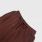 CHOCOLATE SOLID SWEAT SHORTS WITH WHITETERK EMBROIDERED LOGO
