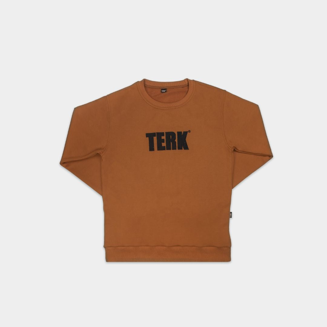 TAN TERK SADDLE HOODIE WITH EMBROIDERED LOGO