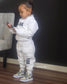 WHITE 2-Piece Crewneck Sweatshirt & Pants Set