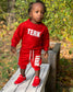 RED 2-Piece Crewneck Sweatshirt & Pants Set